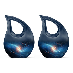 The Galaxy's Luminous Swirl - Galaxy Urn Teardrop, Heart Shape Urn
