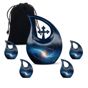 The Galaxy's Luminous Swirl - Galaxy Urn Teardrop, Heart Shape Urn