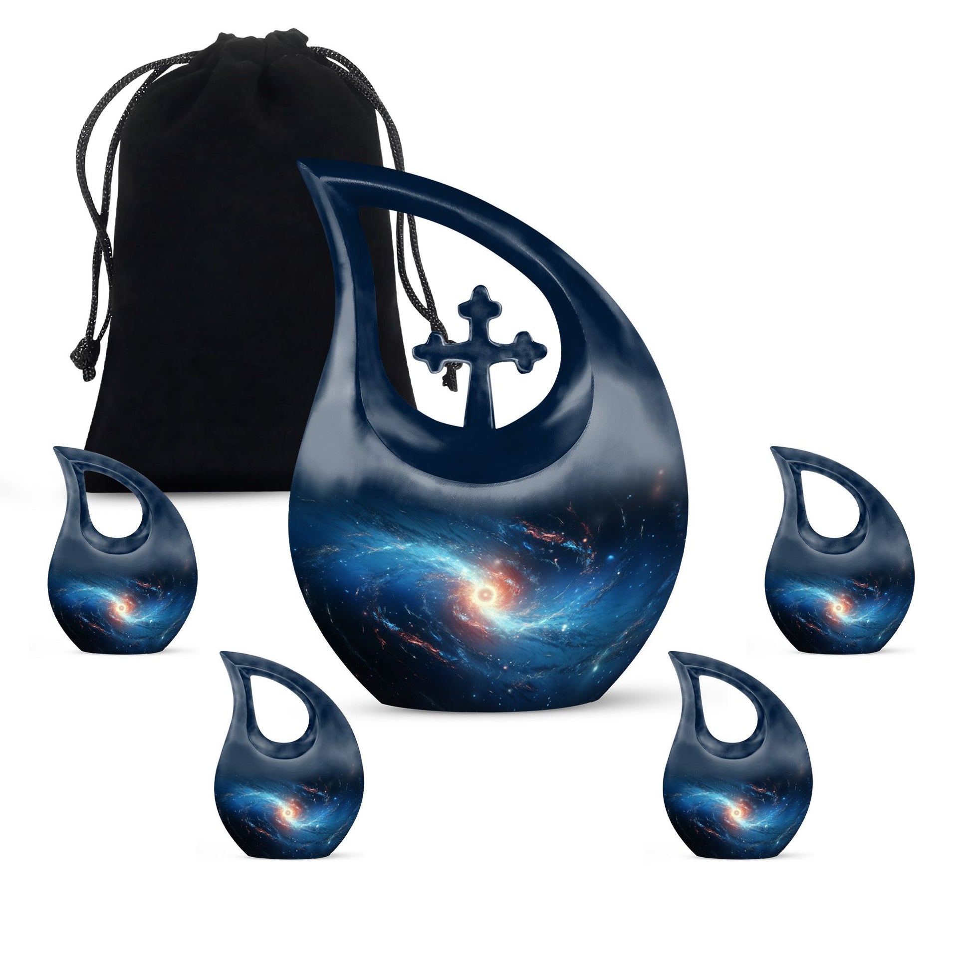 The Galaxy's Luminous Swirl - Galaxy Urn Teardrop, Heart Shape Urn