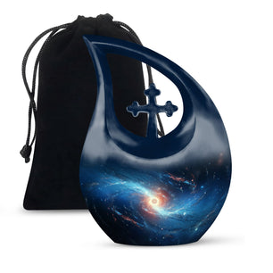 The Galaxy's Luminous Swirl - Galaxy Urn Teardrop, Heart Shape Urn