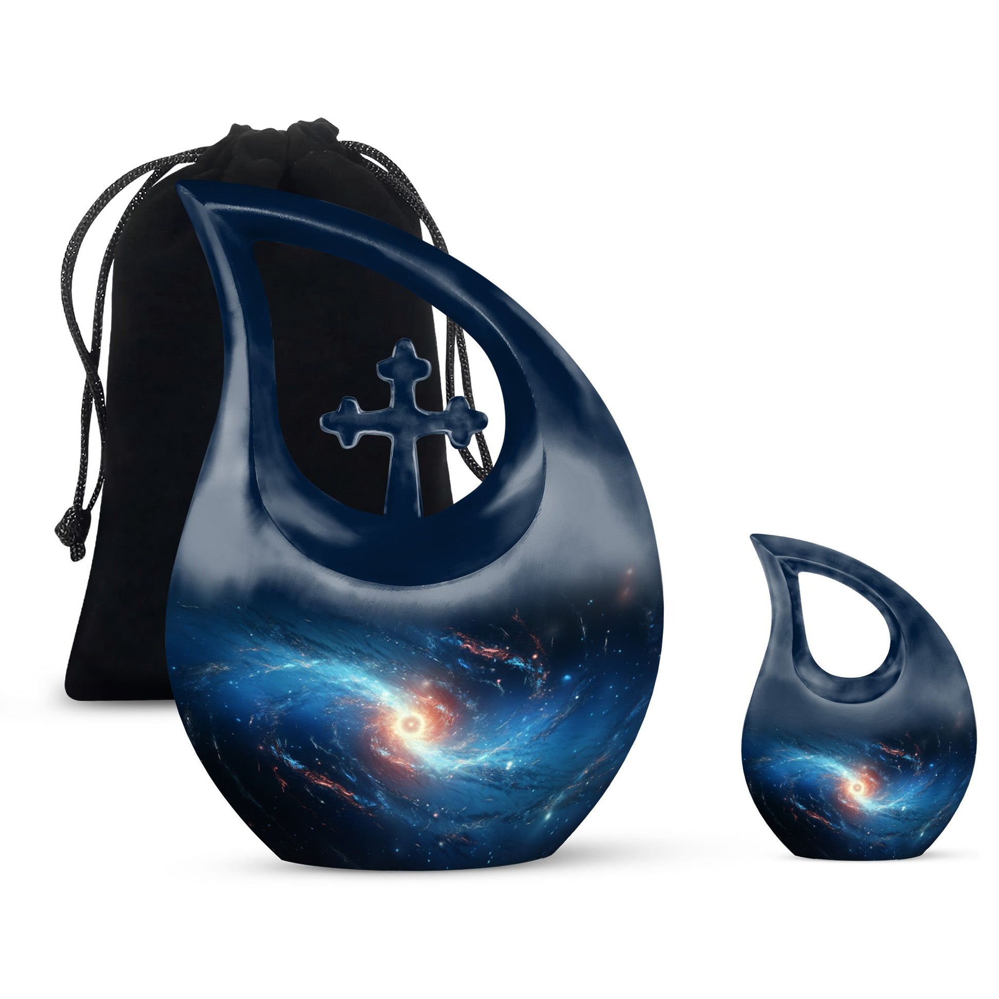 The Galaxy's Luminous Swirl - Galaxy Urn Teardrop, Heart Shape Urn