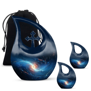 The Galaxy's Luminous Swirl - Galaxy Urn Teardrop, Heart Shape Urn