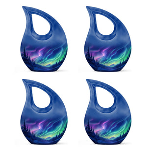 Aurora Borealis - Northern Lights Teardrop, Heart Shape Urn