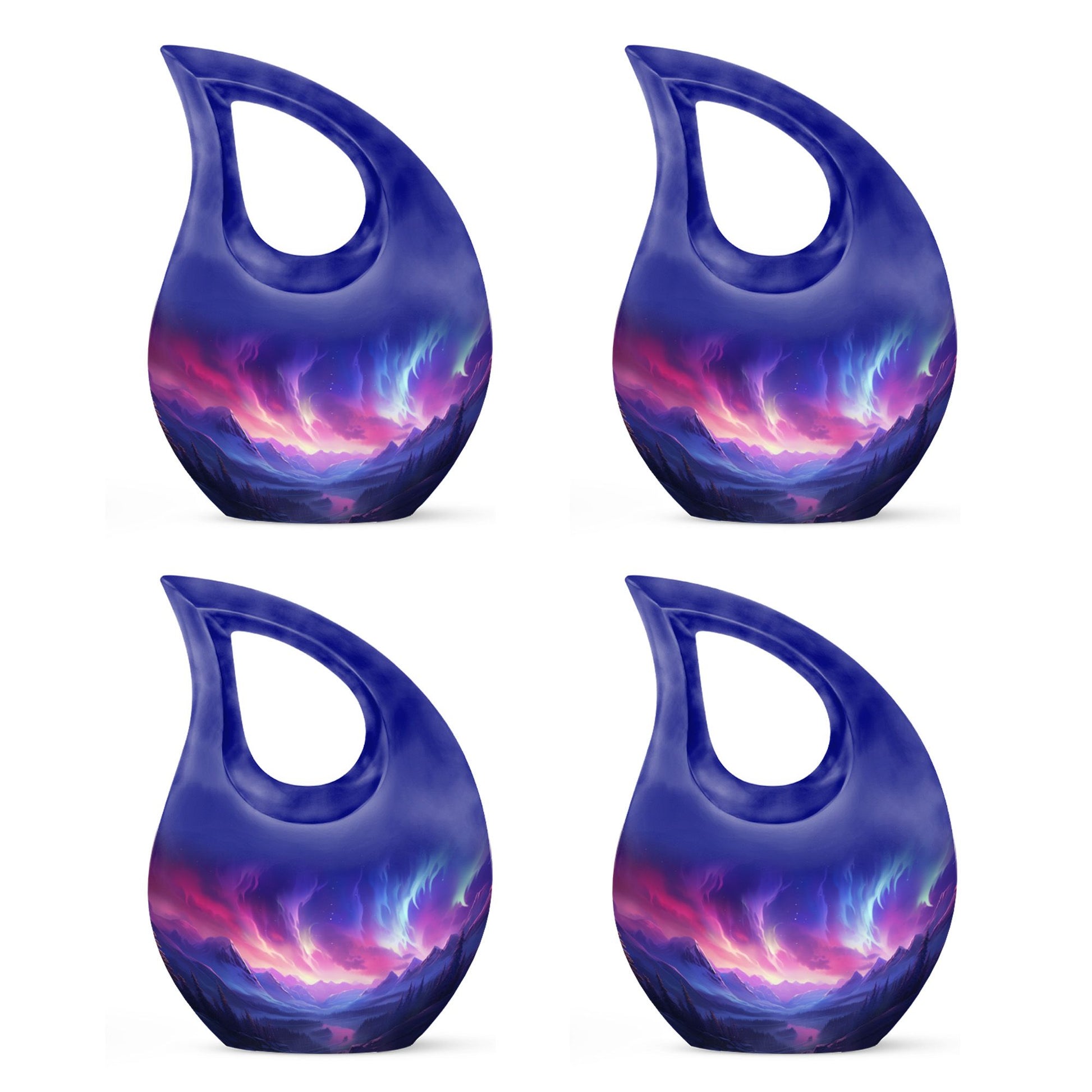 Twilight Northern Lights - Northern Lights Teardrop, Heart Urn
