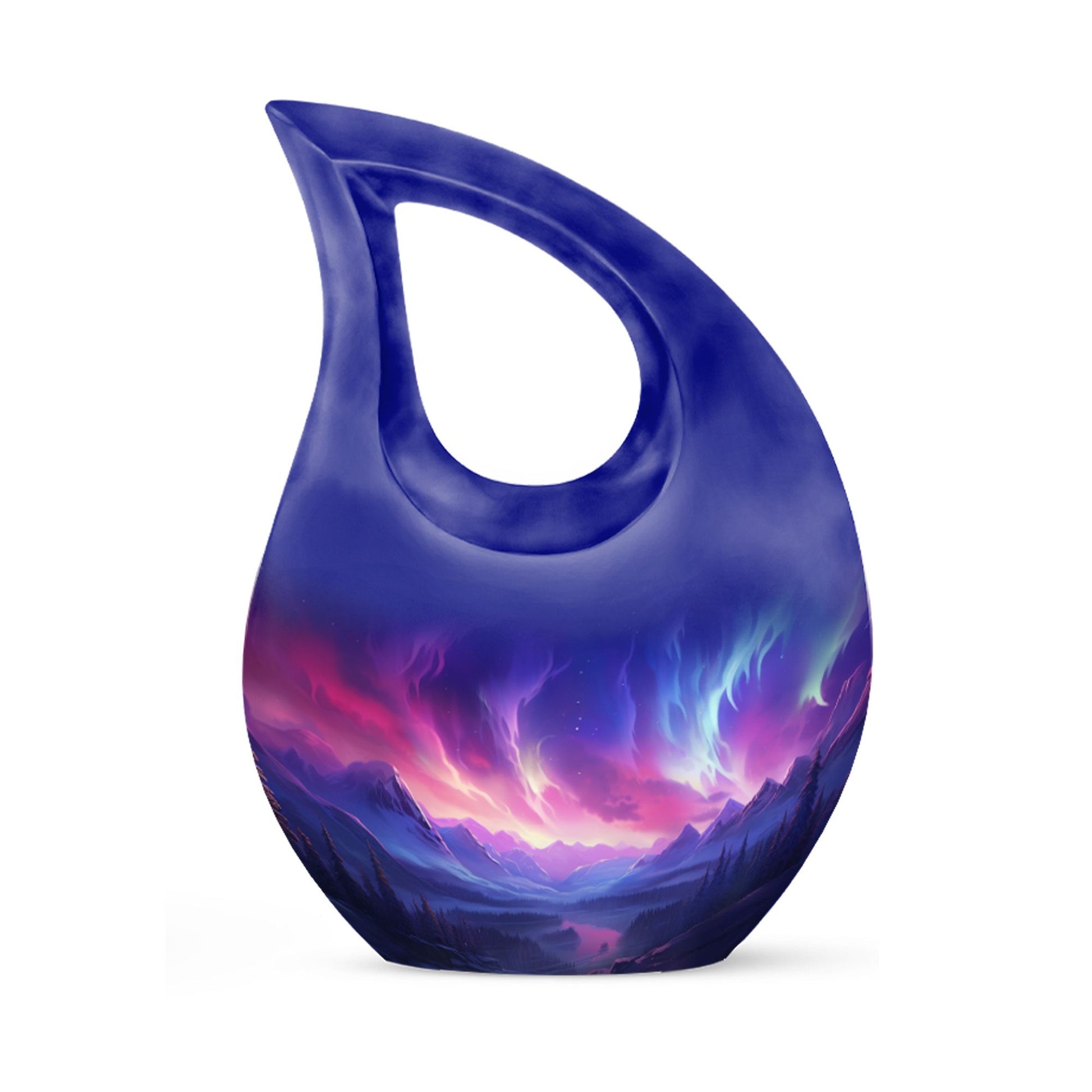 Twilight Northern Lights - Northern Lights Teardrop, Heart Urn