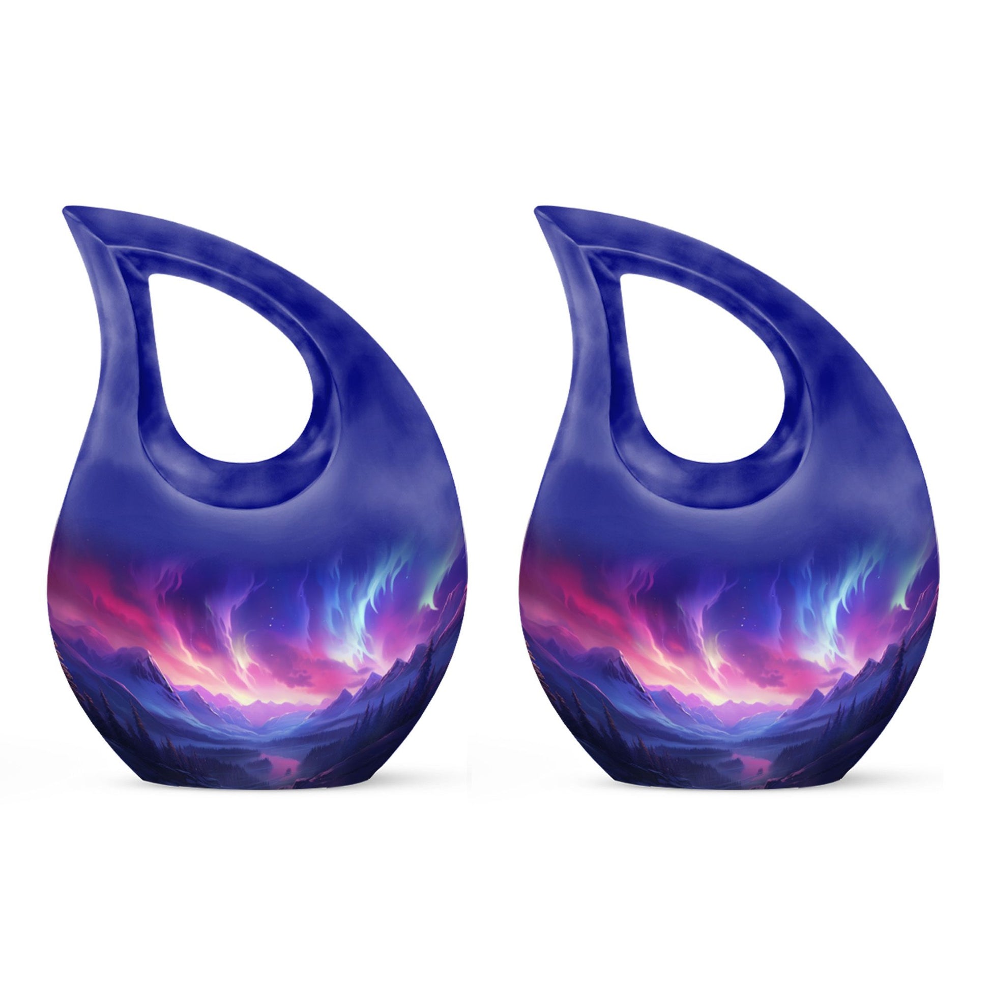 Twilight Northern Lights - Northern Lights Teardrop, Heart Urn