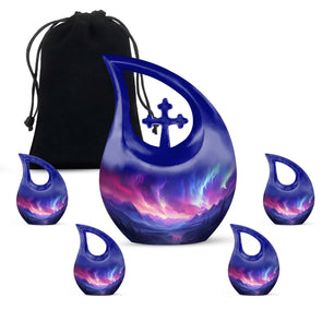Twilight Northern Lights - Northern Lights Teardrop, Heart Urn