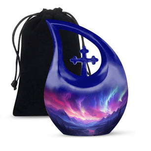 Twilight Northern Lights - Northern Lights Teardrop, Heart Urn