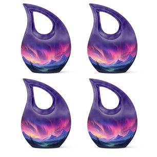 Evening Skies - Northern Light Teardrop, Heart Cremation Urn For Ashes