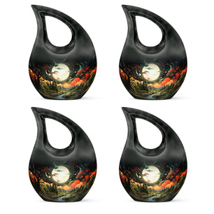 Lunar In Valley - Northern Lights Teardrop, Heart Cremation Urn
