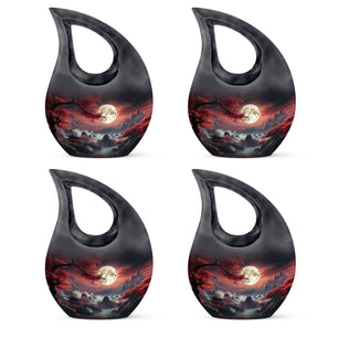 Moonlit Sakura - Moon Urn Large Teardrop, Heart Urn For Ashes