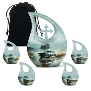 Classic Muscle In The Rain - Car Urn Teardrop, Heart Cremation Urn