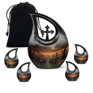 Teardrop Shaped  Large Urn With 4 Keepsake
