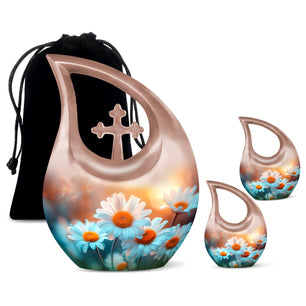Teardrop Shaped  Large Urn With 2 Keepsake