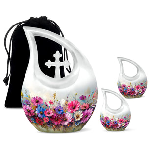 Teardrop Shaped  Large Urn With 2 Keepsake