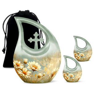 Teardrop Shaped  Large Urn With 2 Keepsake