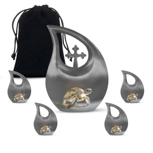 Teardrop Shaped  Large Urn With 4 Keepsake