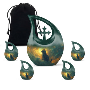 Teardrop Shaped  Large Urn With 4 Keepsake