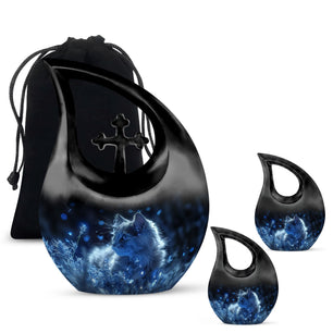 Teardrop Shaped  Large Urn With 2 Keepsake