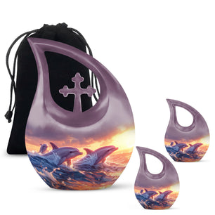 Teardrop Shaped  Large Urn With 2 Keepsake