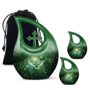 Teardrop Shaped  Large Urn With 2 Keepsake