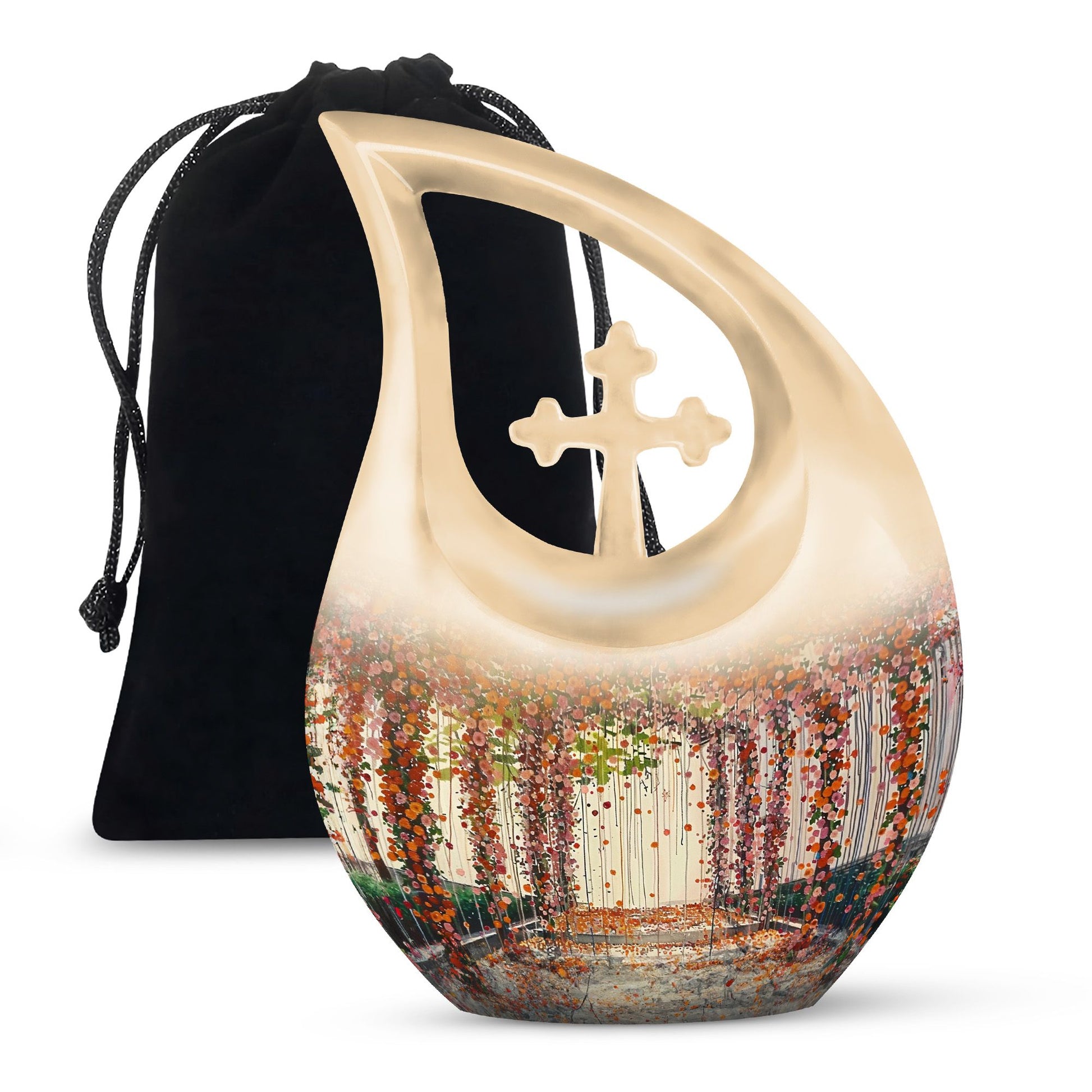 Flowers Small Ashes Urn Funeral, Ashes Memorial Urn
