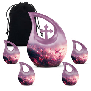 Pink Butterfly Urn For Ashes Adult Funeral, Ashes Cremation Urn