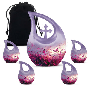 Pink Butterfly Burial Urn Funeral, Ashes Cremation Urn For Ashes