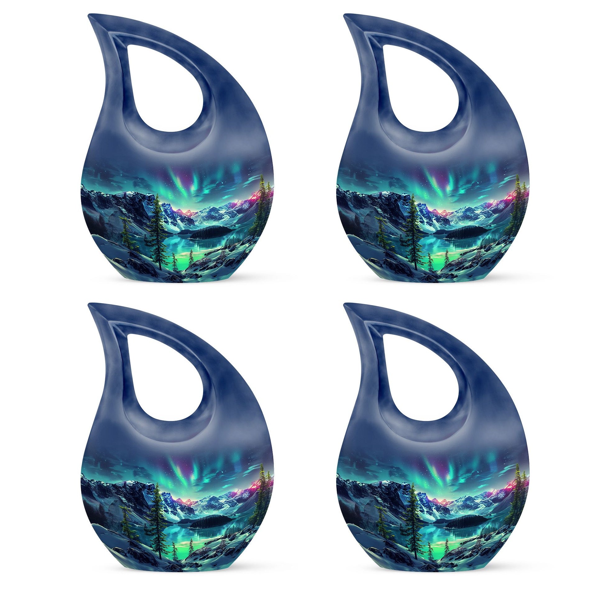 Aurora Borealis Little Urns Large Funeral, Ashes Urn For Ashes