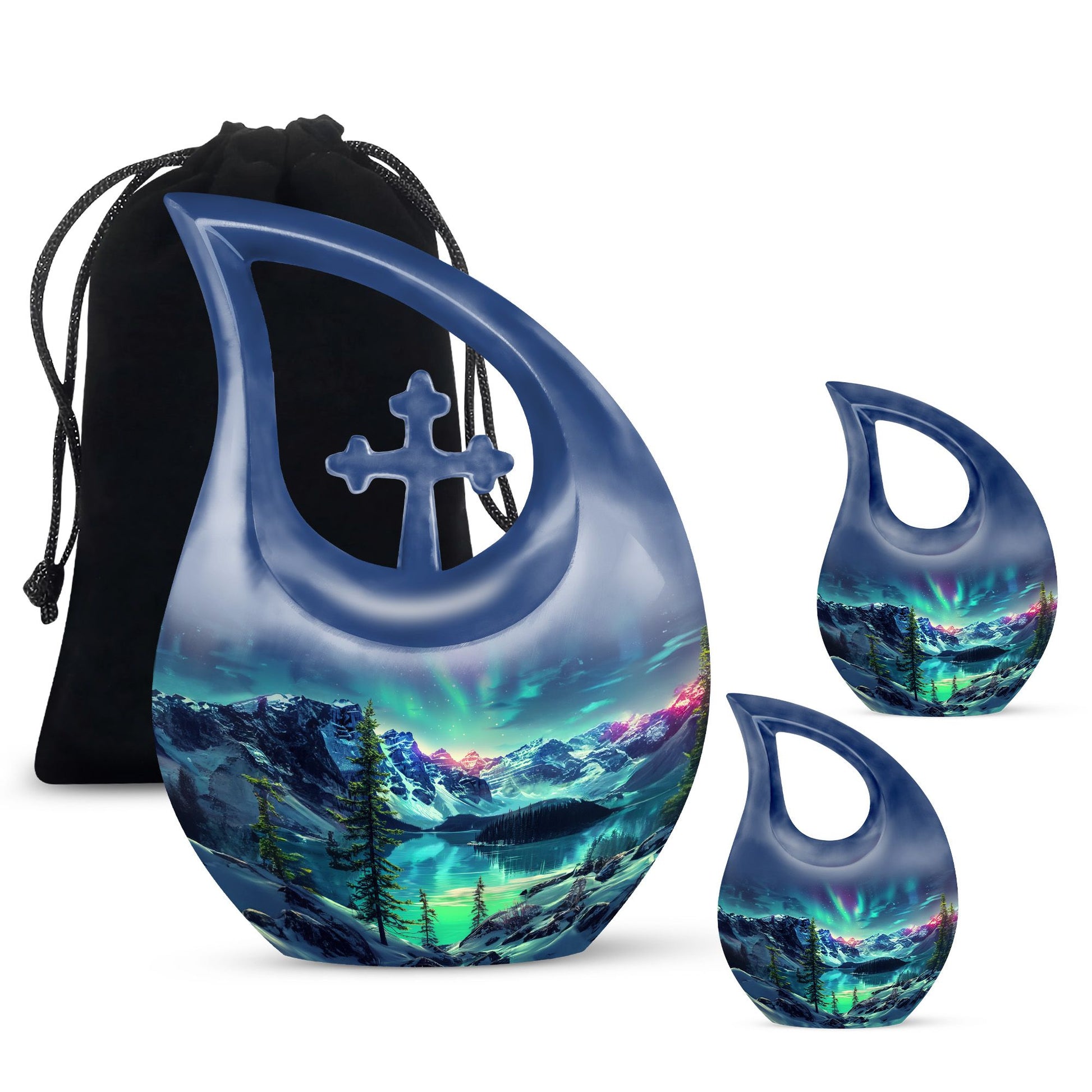 Aurora Borealis Little Urns Large Funeral, Ashes Urn For Ashes