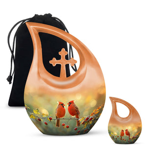 Cardinal Bird Urn For Adult Ashes Funeral, Ashes Cremation Urn