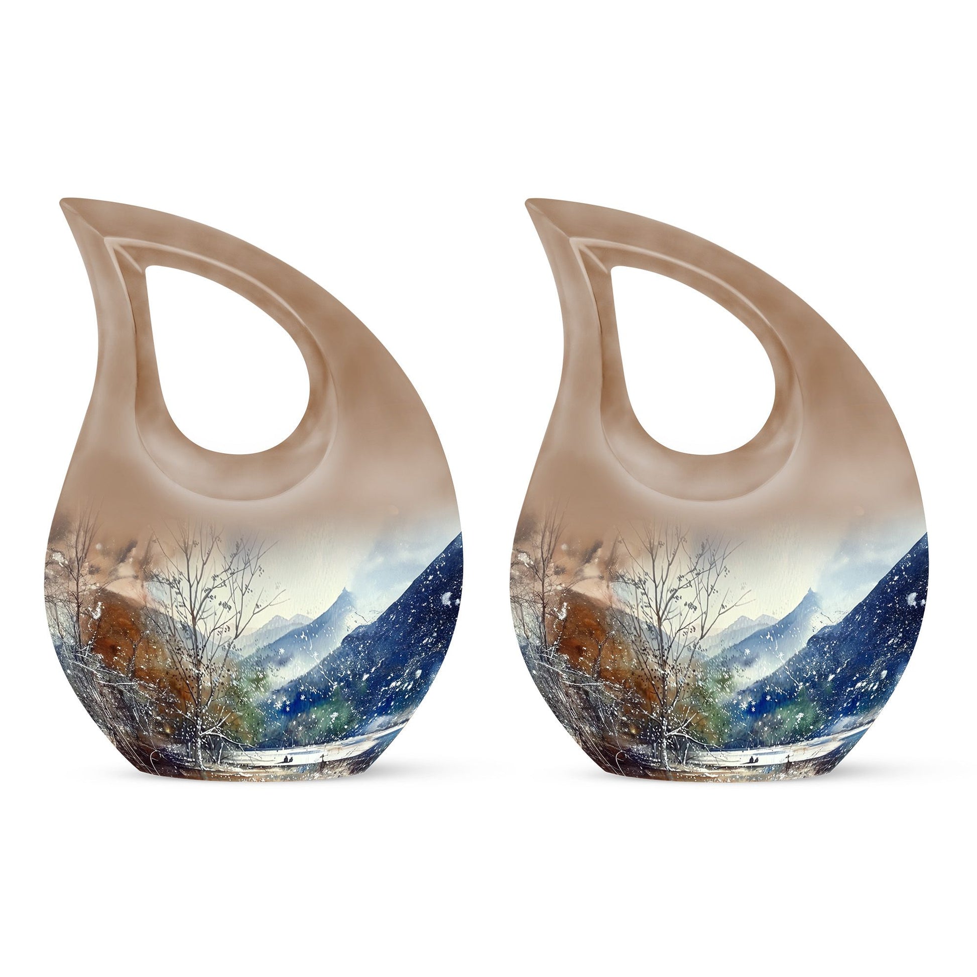 Mountains Urn For Human Remains Funeral, Ashes Memorial Urn