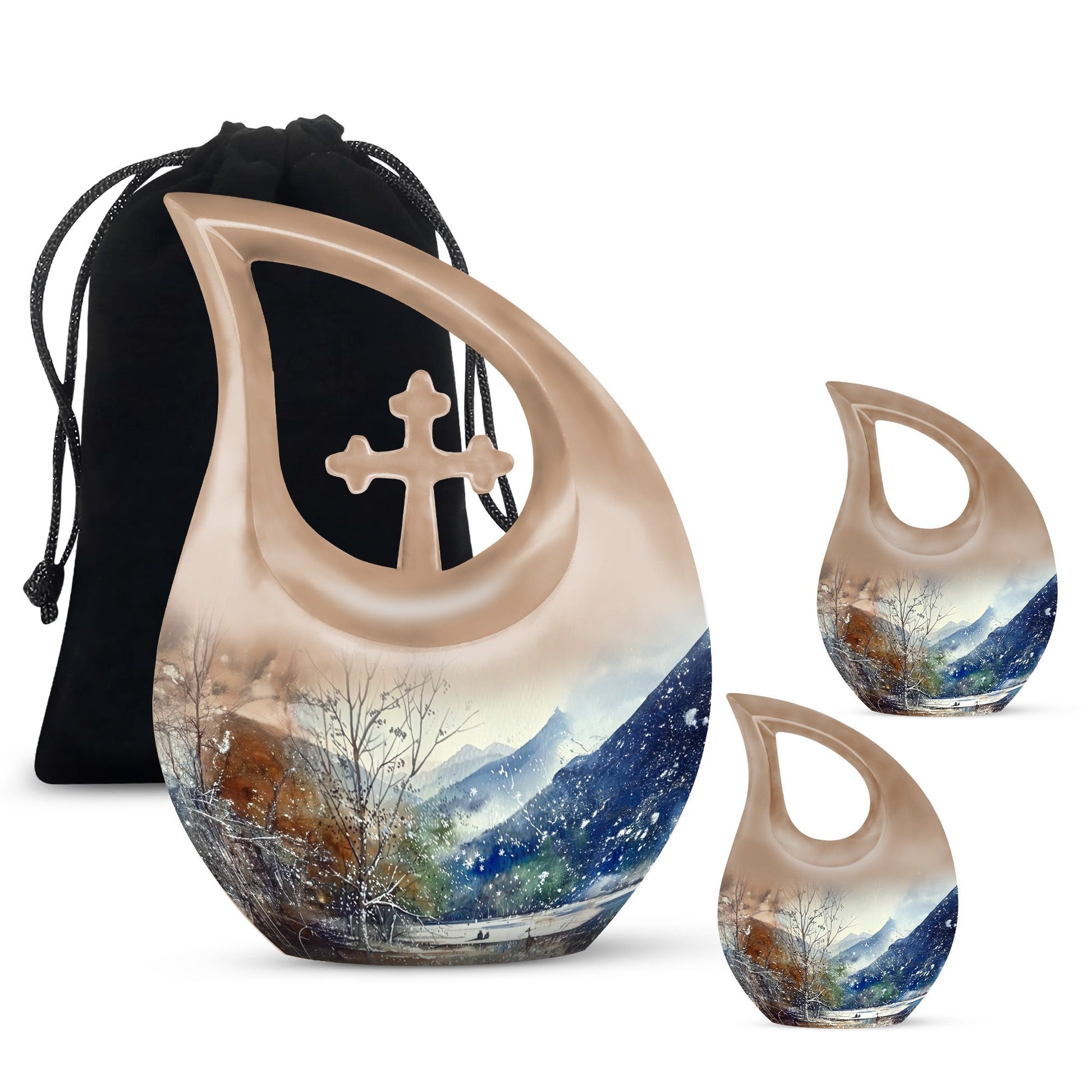 Mountains Urn For Human Remains Funeral, Ashes Memorial Urn