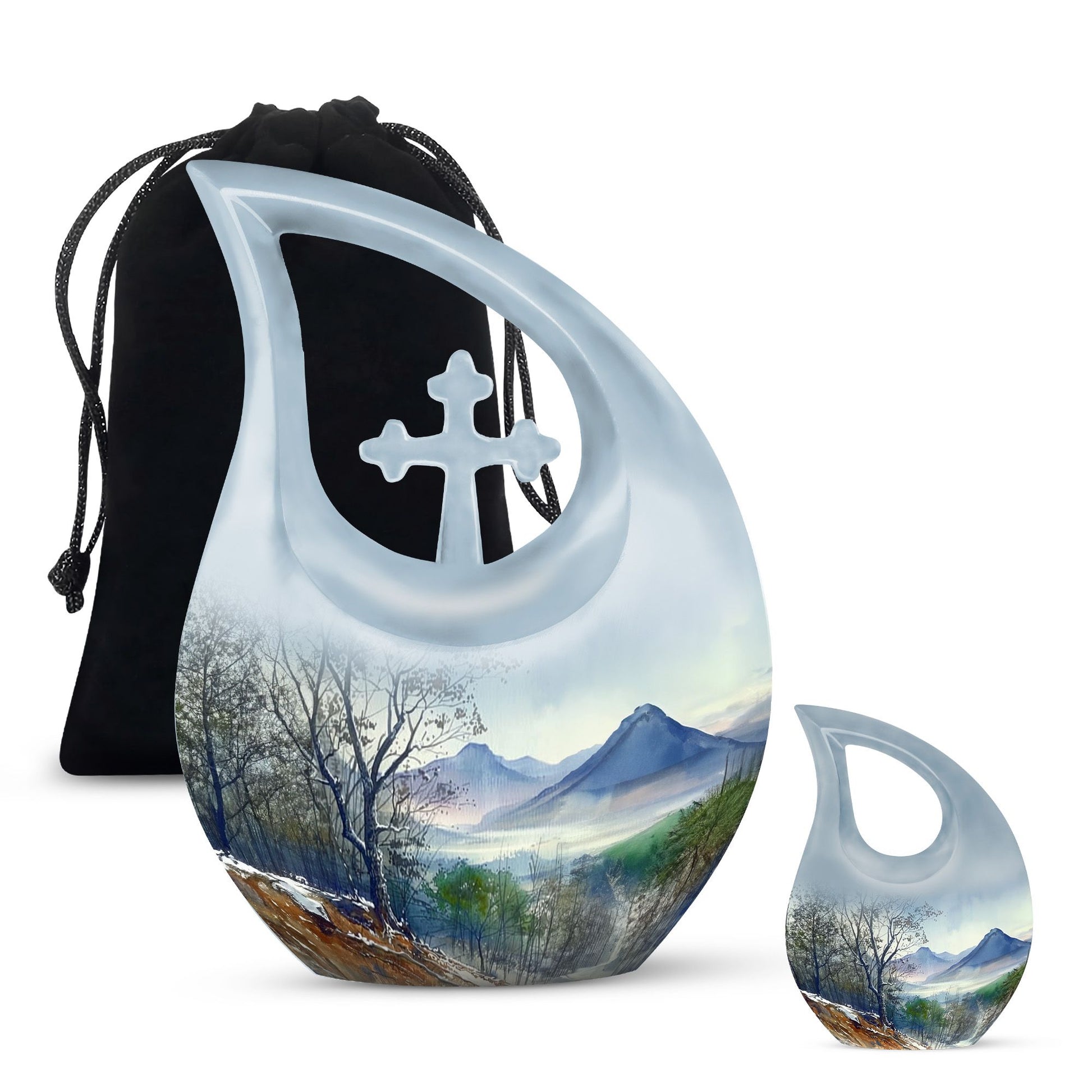 Mountains Urn For Human Ashes Funeral, Ashes Cremation Urn For Ashes