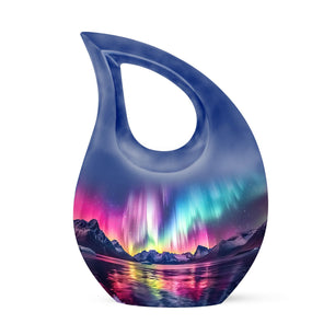 Aurora Borealis Small Keepsake Urn Large Funeral, Ashes Urn For Ashes
