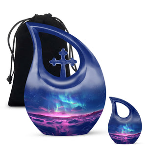 Aurora Borealis Keepsake For Ashes Funeral, Ashes Memorial Urn