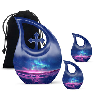 Aurora Borealis Keepsake For Ashes Funeral, Ashes Memorial Urn