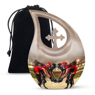 Football Small Urn For Ashes Teardrop, Heart Cremation Urn