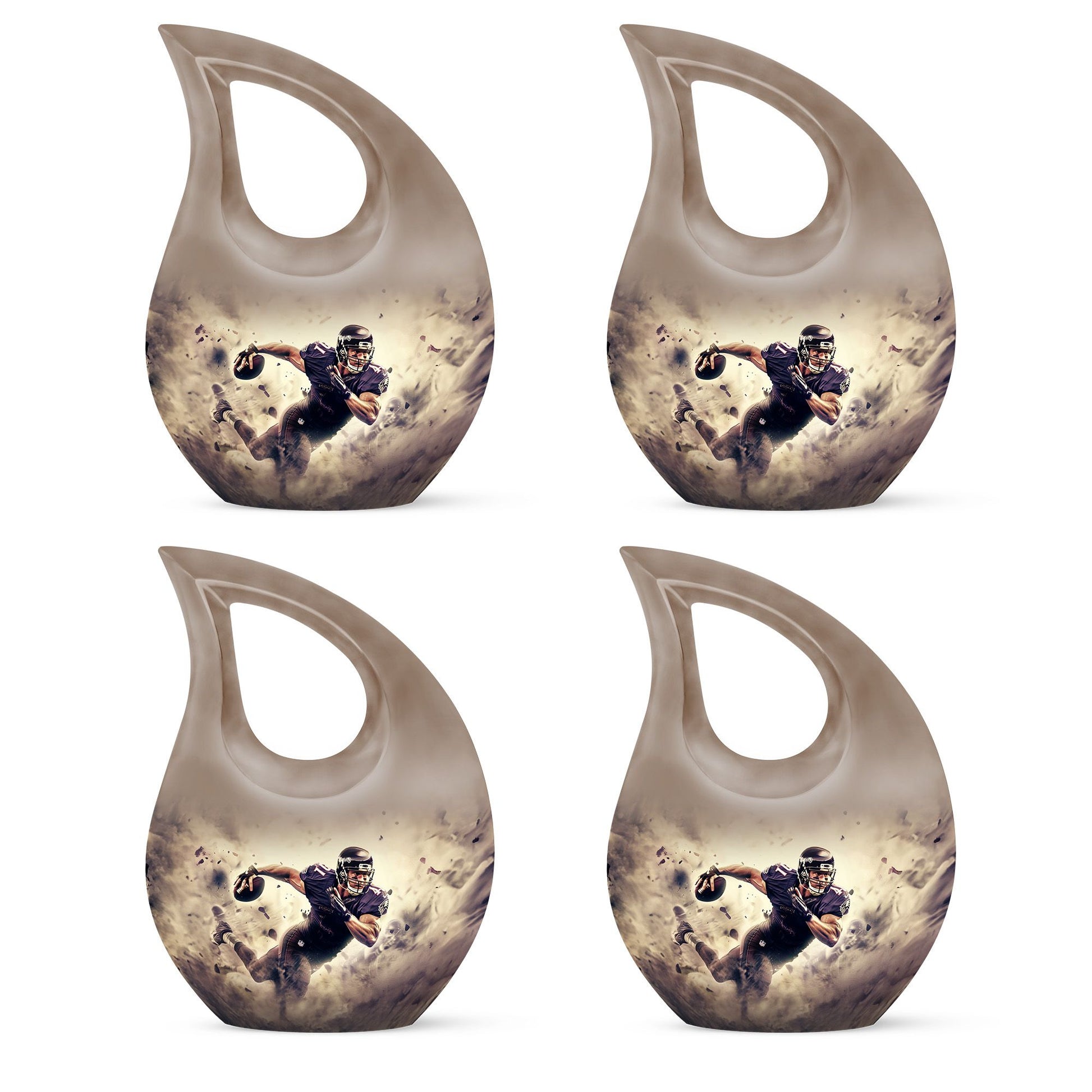 Football Large Urns For Human Ashes Teardrop, Heart Shape Urn