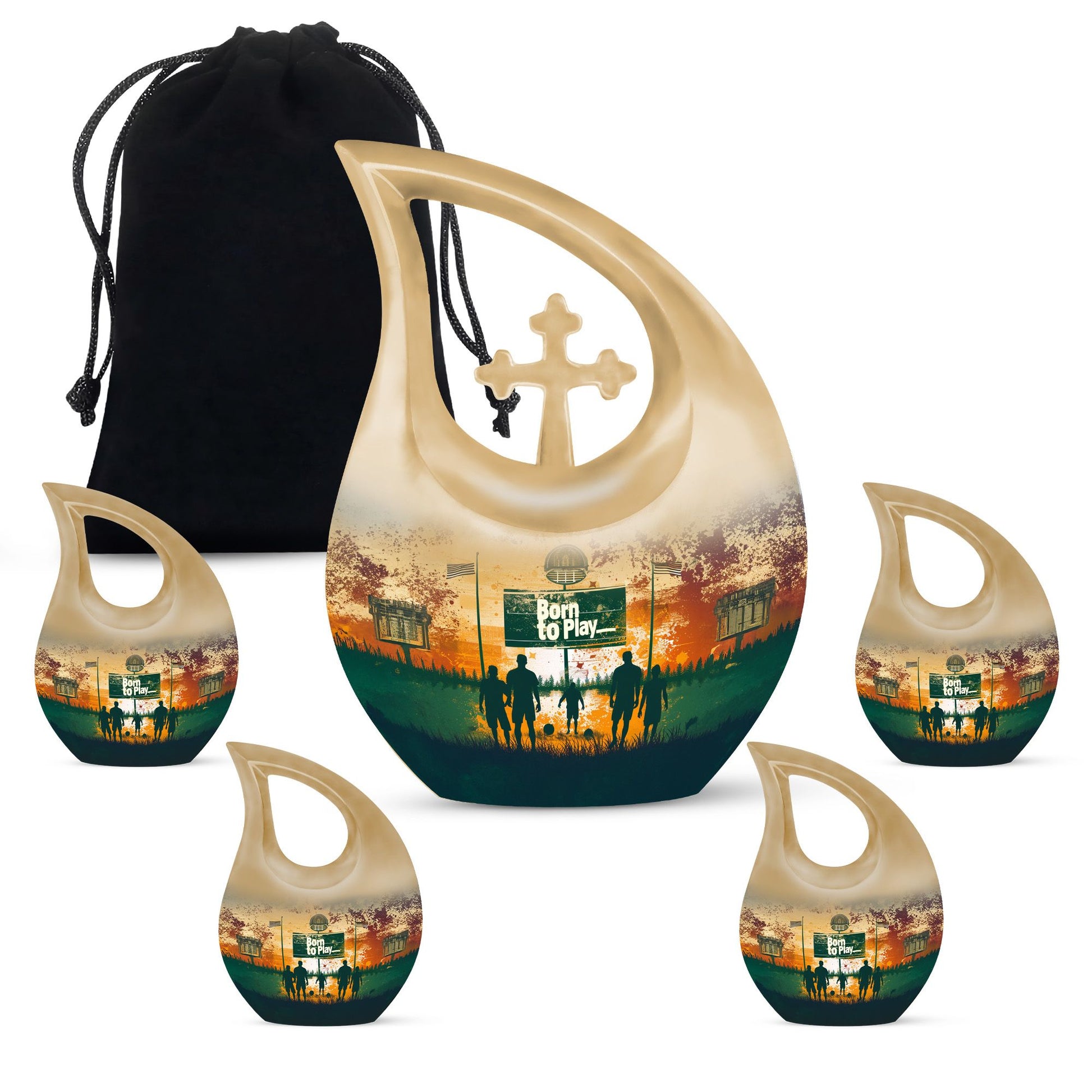 Football Keepsake Funeral, Ashes Cremation Urn For Ashes