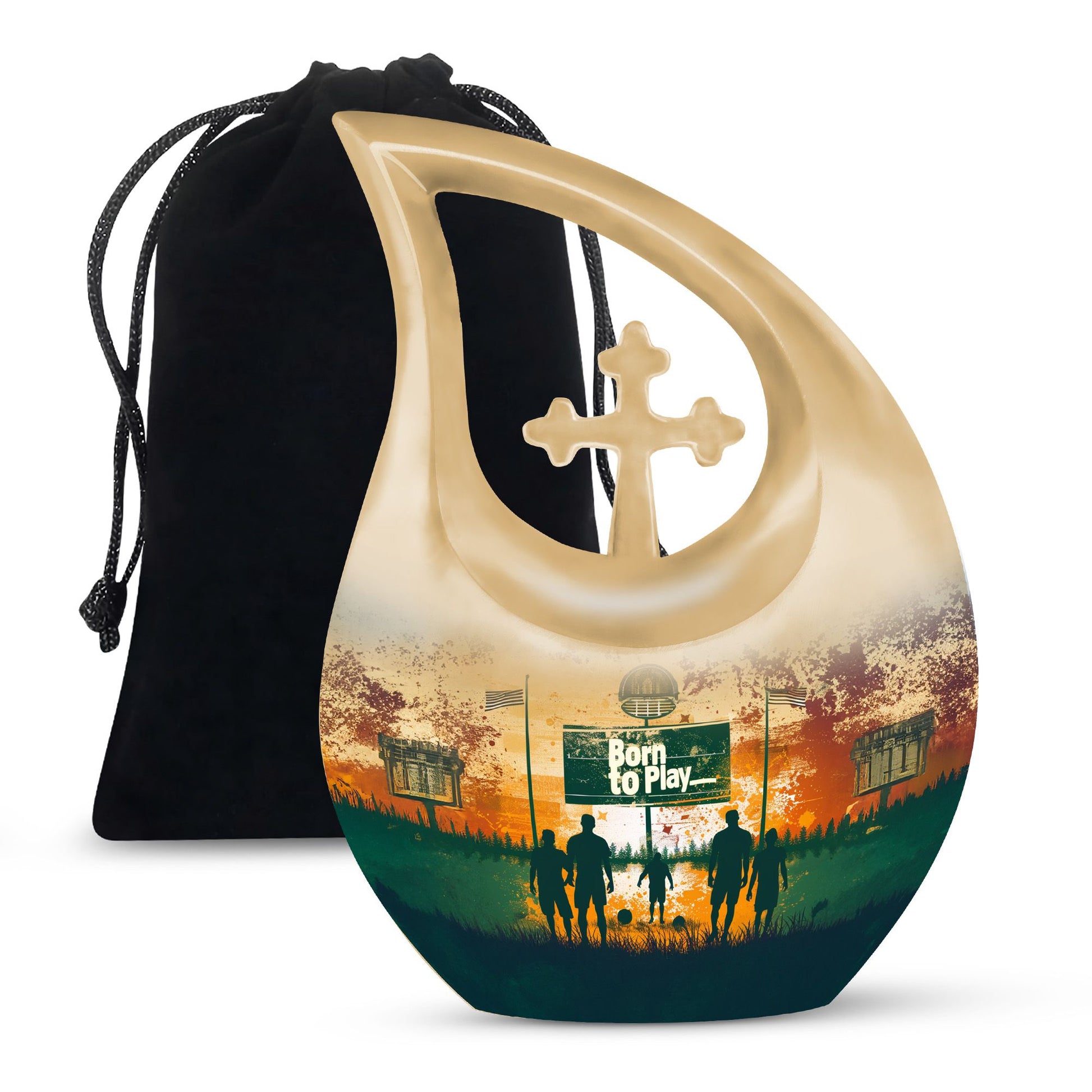 Football Keepsake Funeral, Ashes Cremation Urn For Ashes