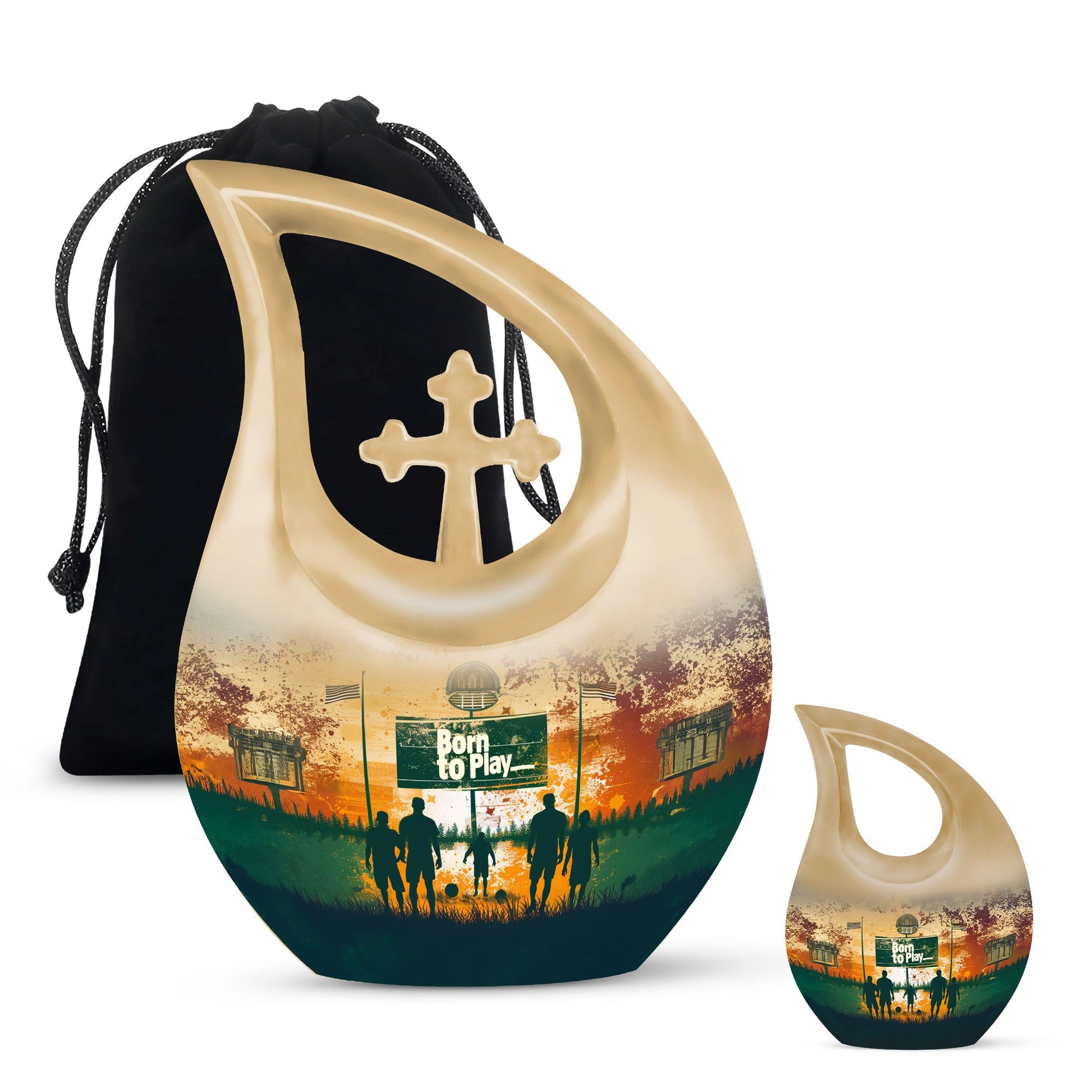 Football Keepsake Funeral, Ashes Cremation Urn For Ashes