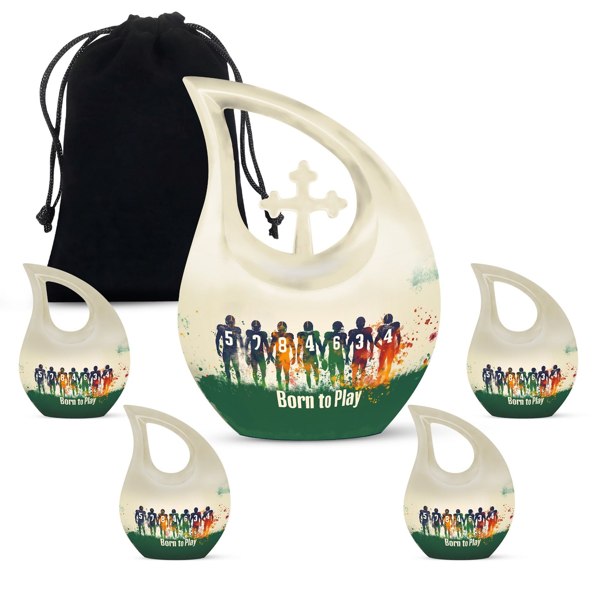 Football Medium Urn Large Funeral, Ashes Urn For Ashes