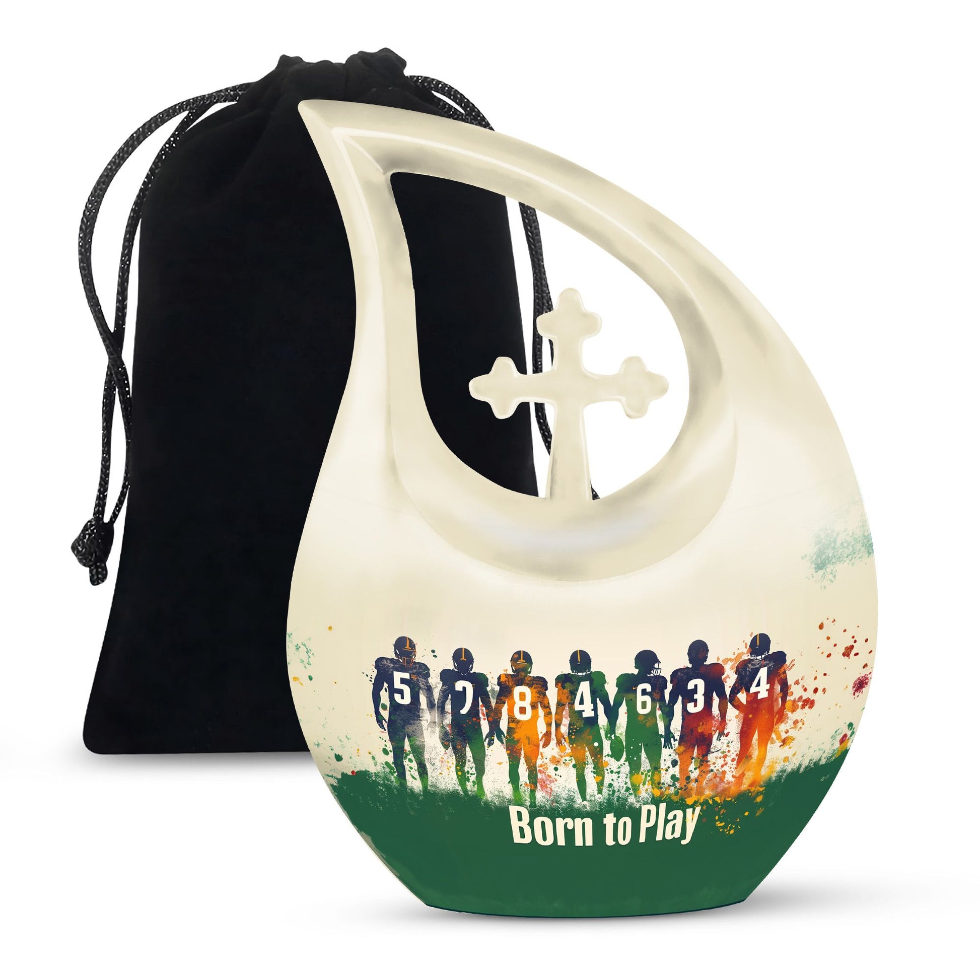 Football Medium Urn Large Funeral, Ashes Urn For Ashes