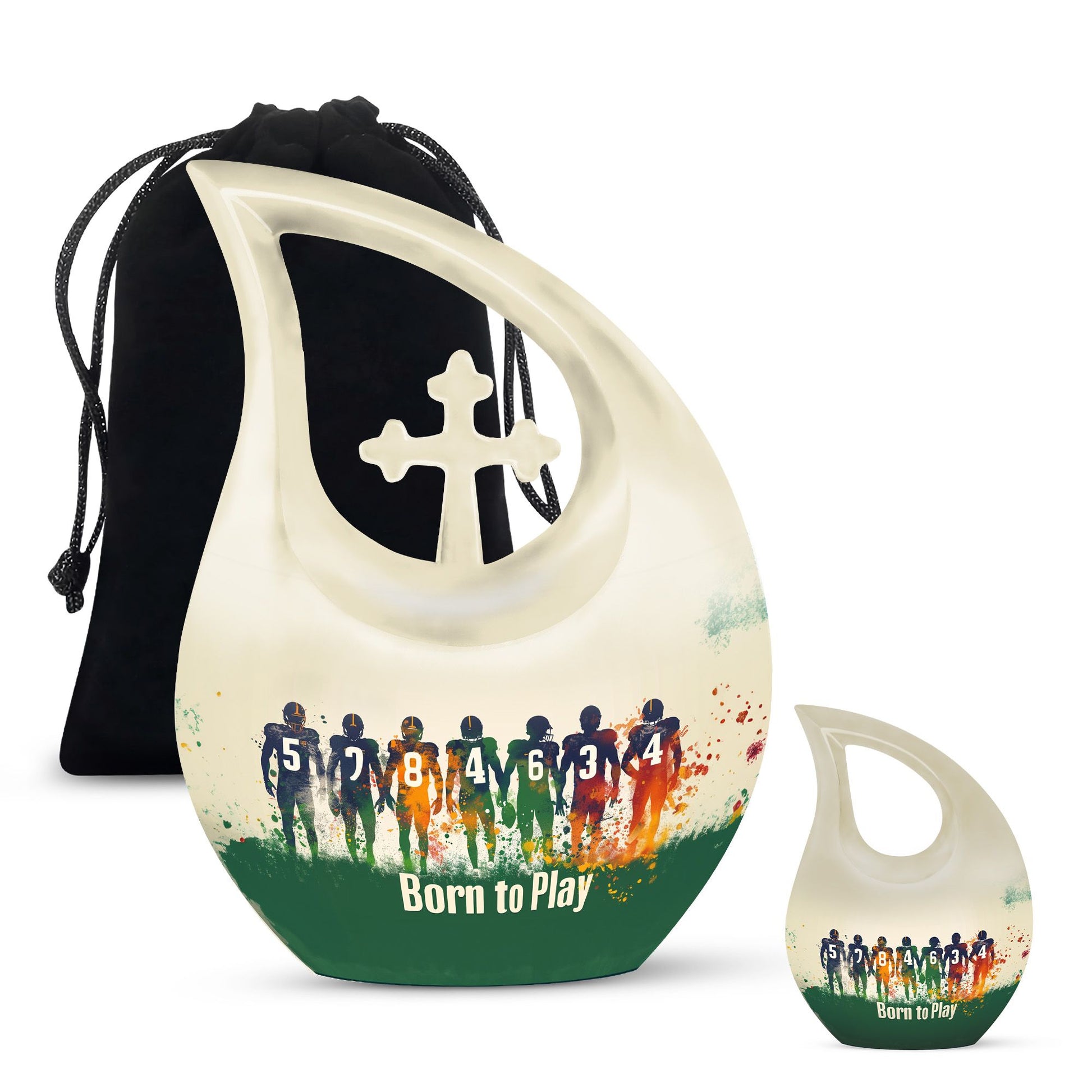 Football Medium Urn Large Funeral, Ashes Urn For Ashes