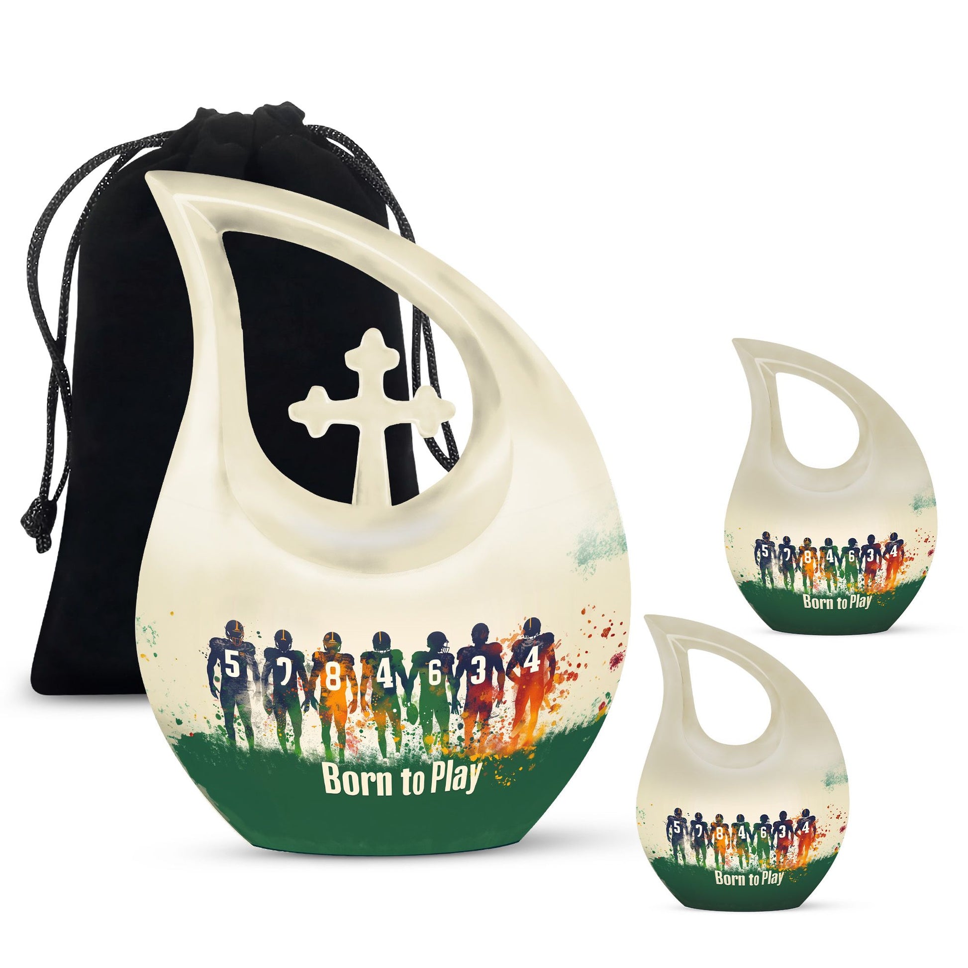 Football Medium Urn Large Funeral, Ashes Urn For Ashes