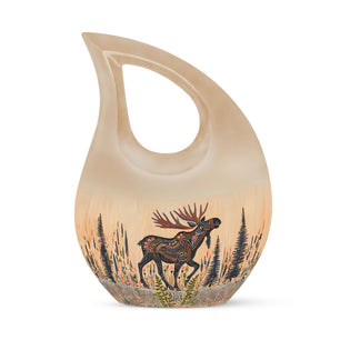 Moose Walking Small Urns For Ashes Funeral, Ashes Urn