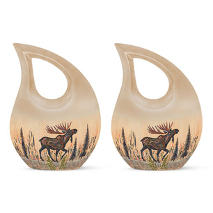 Moose Walking Small Urns For Ashes Funeral, Ashes Urn
