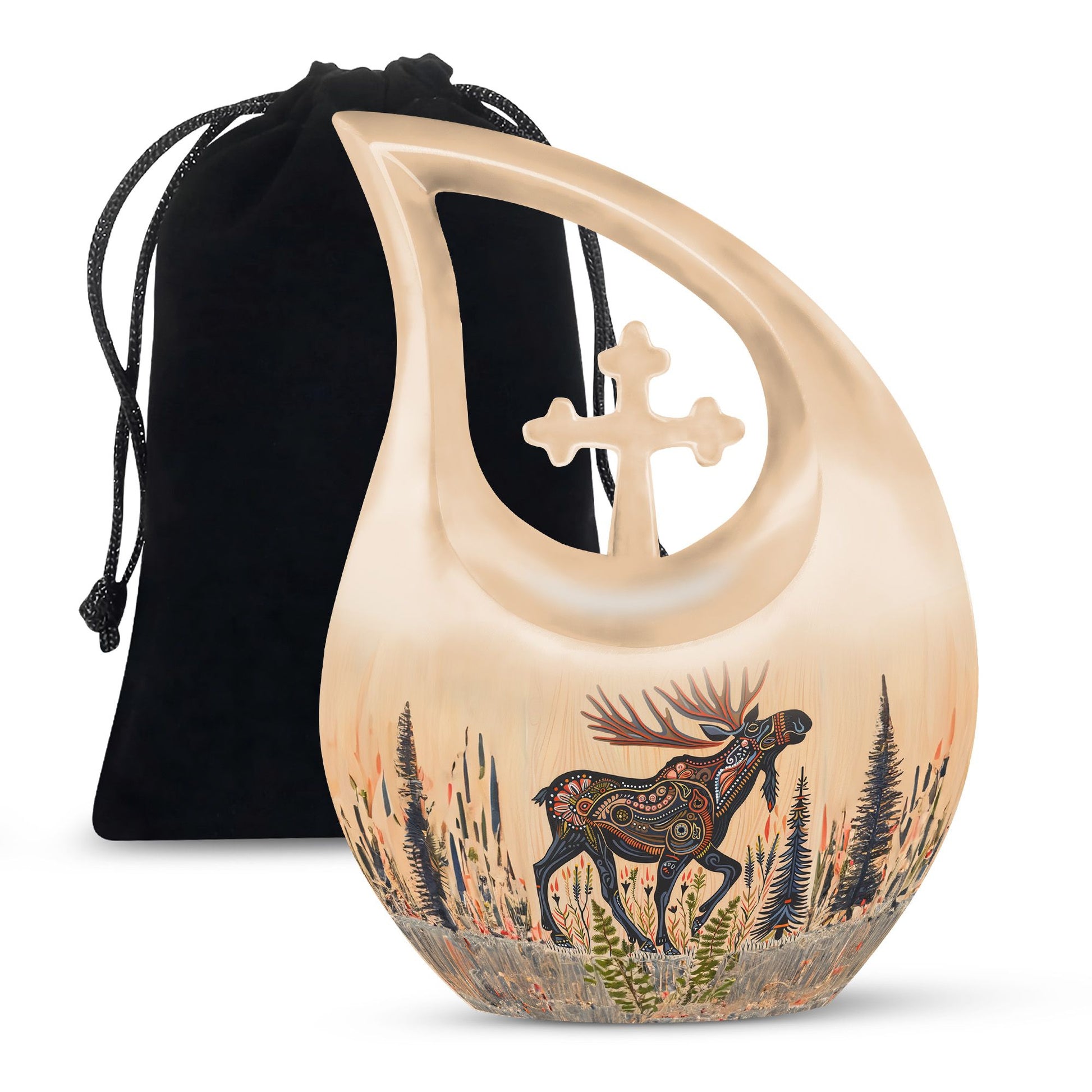 Moose Walking Small Urns For Ashes Funeral, Ashes Urn