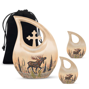 Moose Walking Small Urns For Ashes Funeral, Ashes Urn